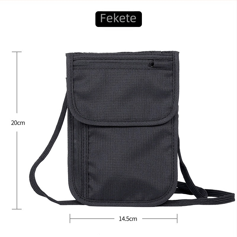 RFID útlevél tartó, multifunkcionális antifurt crossbody táska, útlevél és dokumentumok számára, Oxford anyagból, vízálló, lélegző