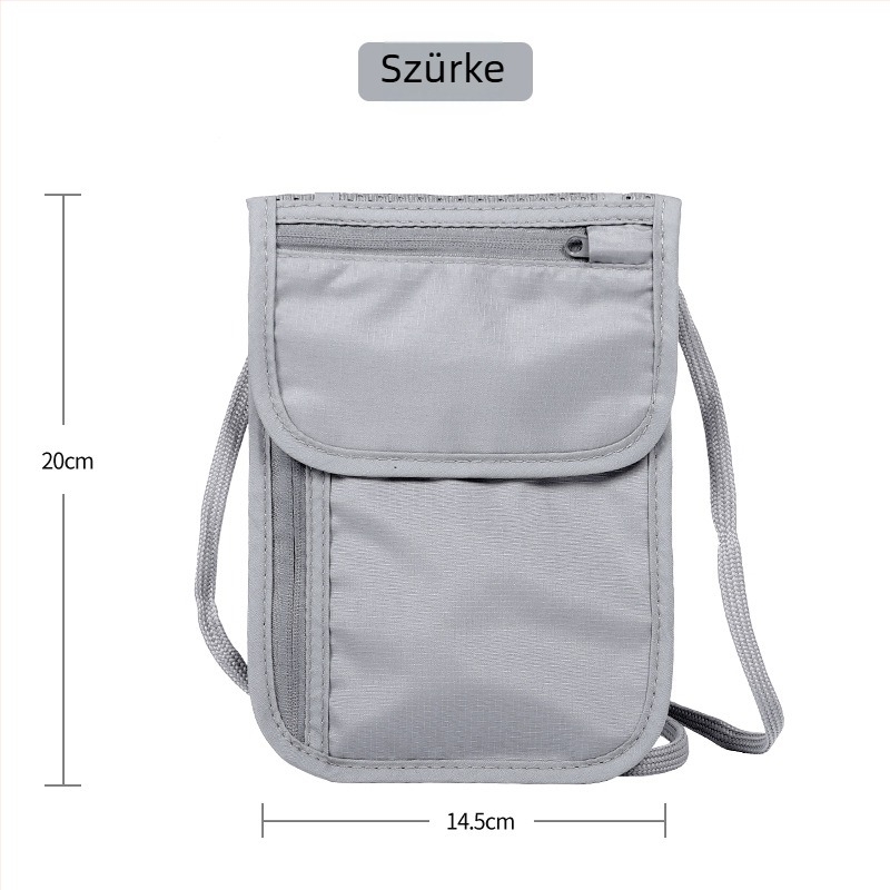 RFID útlevél tartó, multifunkcionális antifurt crossbody táska, útlevél és dokumentumok számára, Oxford anyagból, vízálló, lélegző