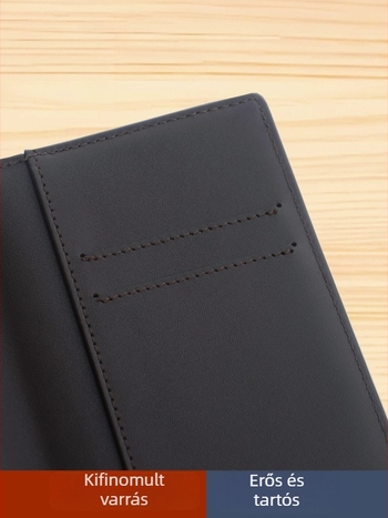 Ügyvéd azonosító- és dokumentumtartó, első réteg bőrből, ultra vékony, kártyatartóval