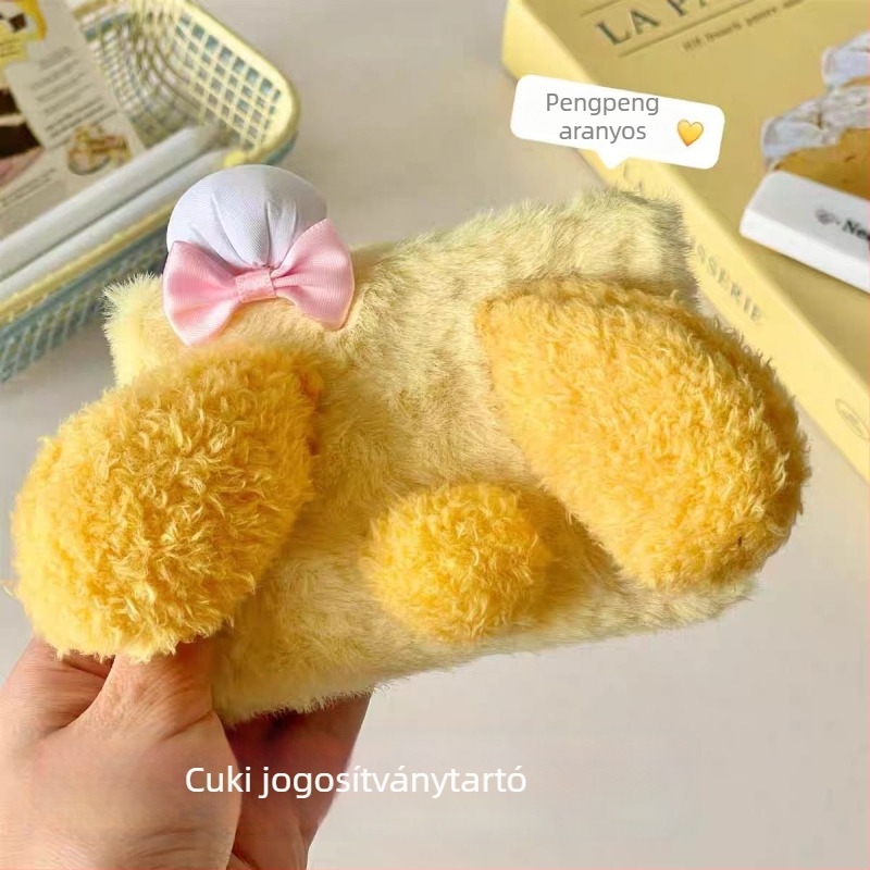 Bingbing plüss jogosítvány-kártyatartó – uniszex, gyerekes rajzfilmes stílus, PU bélés (plüss anyag, PU bélés, uniszex, jogosítvány tárolására)