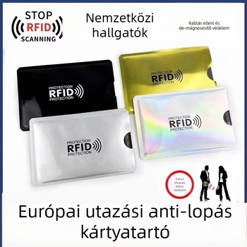 Uniszex bankkártyatartó - alumíniumfóliás védőburkolat, kopásálló, csalás elleni védelem, mindennapi használatra