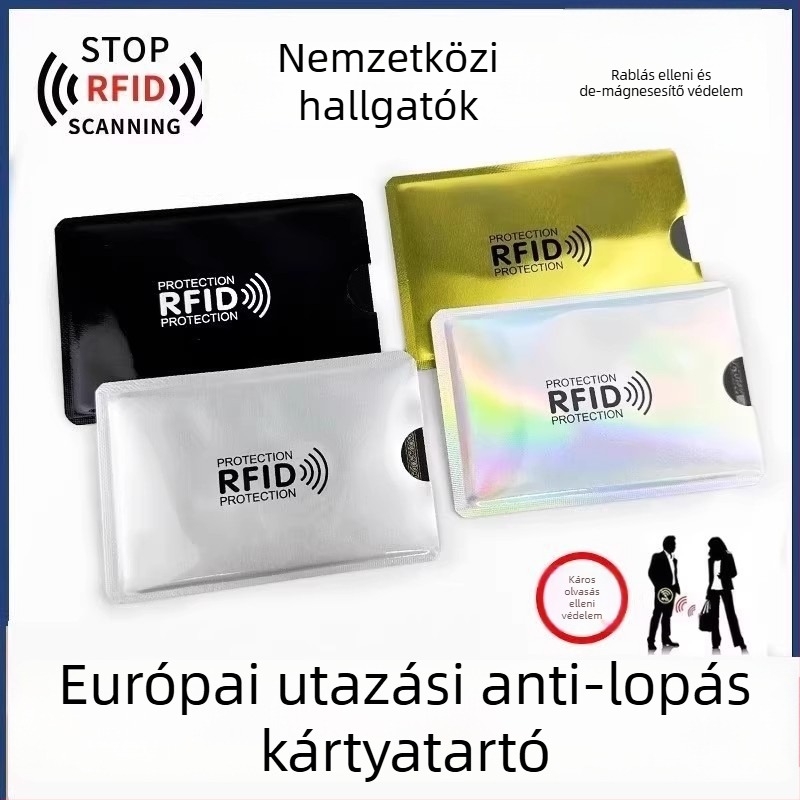 Uniszex bankkártyatartó - alumíniumfóliás védőburkolat, kopásálló, csalás elleni védelem, mindennapi használatra