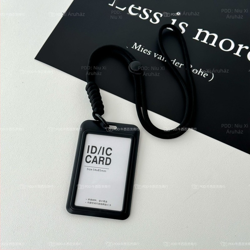 Kártyatartó nyakpánttal – album-stílus, műanyag, kreatív kialakítás