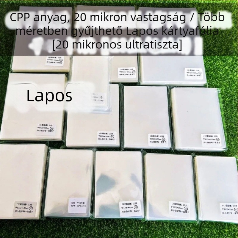 CPP átlátszó kártyatartó tok idol fotókhoz, 0,1 mm vastag, sík nyílás