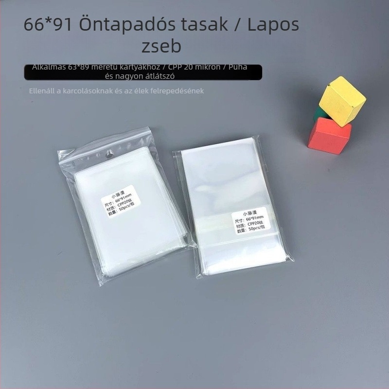 CPP átlátszó kártyatartó tok idol fotókhoz, 0,1 mm vastag, sík nyílás