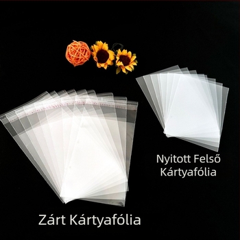 Átlátszó azonosító kártyatartó kártyafóliával – Popcorn minta, koreai stílusú műanyag