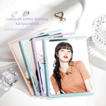 Polaroid fényképekhez készült kártyatartó, műanyag, koreai stílus, kétoldalas laminált fedél.