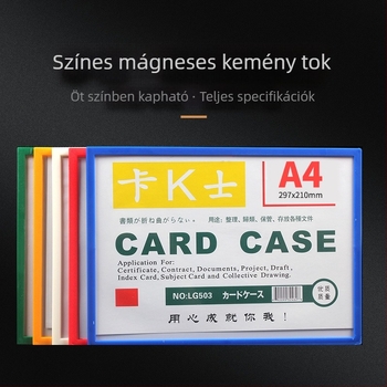 Áttetsző PVC kártyatartó mágneses kemény tok A3/A4 méretekhez