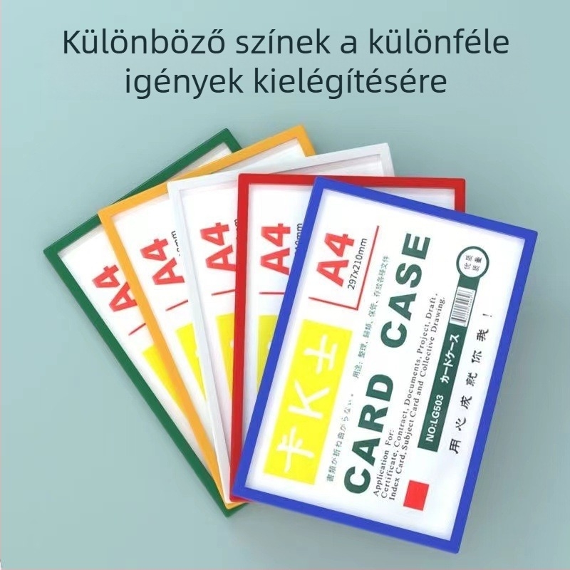 Áttetsző PVC kártyatartó mágneses kemény tok A3/A4 méretekhez
