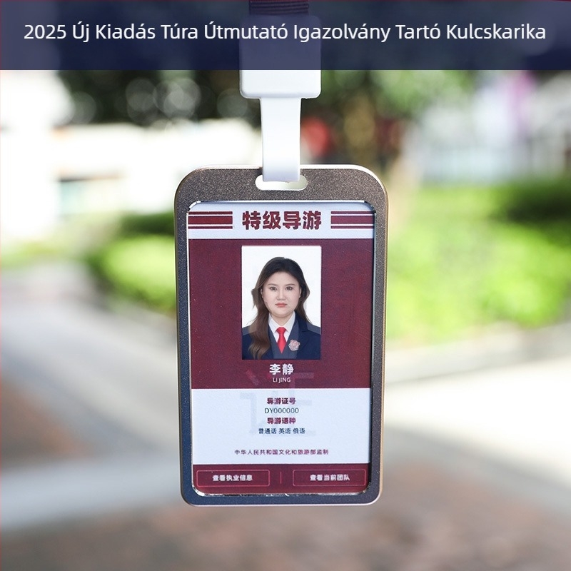 Kártyatartó nyakpánttal – PP anyag, Modern minimalista stílus, Turisztikai útikalauz elektronikus kártyája és munkakártya