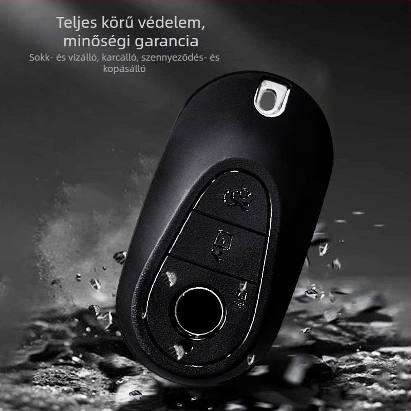 TPU kulcs tok Mercedes-Benz kulcsokhoz – kompatibilis A-Class, C-Class, E-Class és S-Class kulcsokkal; modellek A200L, C260L, E300L; teljes védelem; egyszerű stílus.