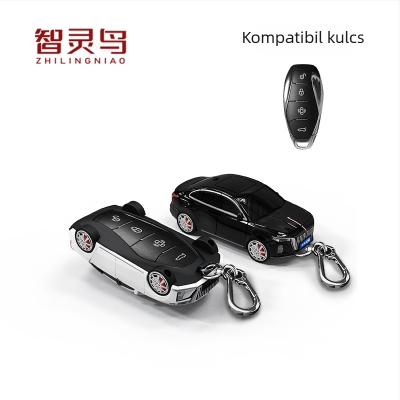 Smart Bird Hongqi H5 kulcs tok világítással – műanyag védőtok autókulcsra, trendi stílus