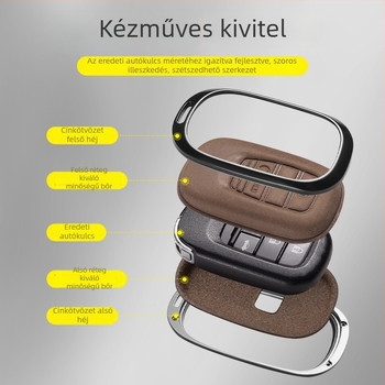 Honda kulcstartó tok cinkötvözetből készült lánccal és csattal, kompatibilis Civic, Accord, CR-V, HR-V, XR-V, BR-V és UR-V