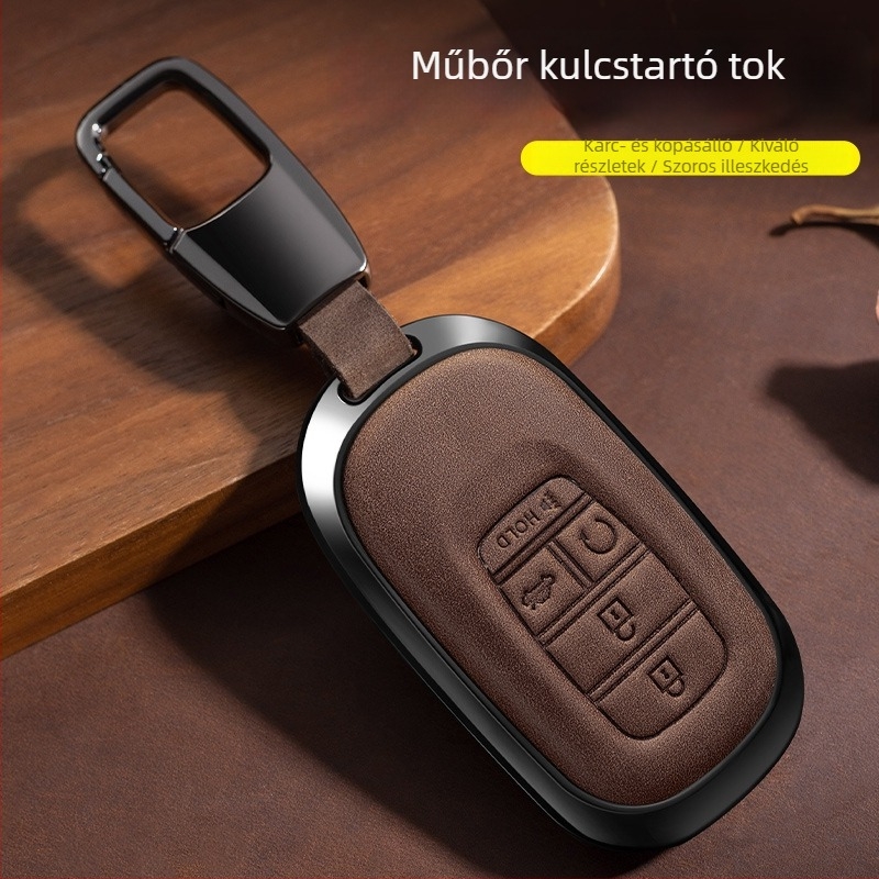 Honda kulcstartó tok cinkötvözetből készült lánccal és csattal, kompatibilis Civic, Accord, CR-V, HR-V, XR-V, BR-V és UR-V