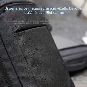 Férfi laptop hátizsák, nagy kapacitású, vízálló anyag, USB bővítés, ívelt vállpántok, 20-35 L