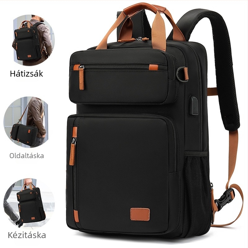 Üzleti laptop hátizsák bővíthető 20-35 L kapacitással, légzsák védelem, ergonomikus ívelt vállpántok
