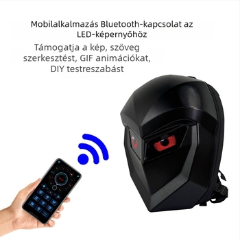 Motorkerékpár hátizsák LED-es világítással és Bluetooth-szal, kapacitás 20–35 L, ABS+PC anyag, 13 hüvelykes laptop-kompatibilitás
