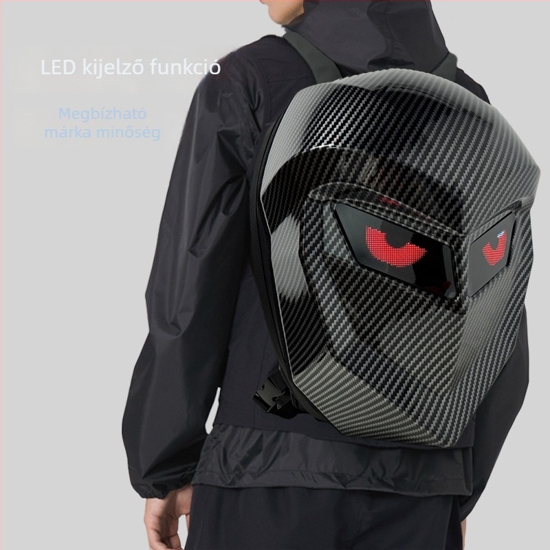 Motorkerékpár hátizsák LED-es világítással és Bluetooth-szal, kapacitás 20–35 L, ABS+PC anyag, 13 hüvelykes laptop-kompatibilitás