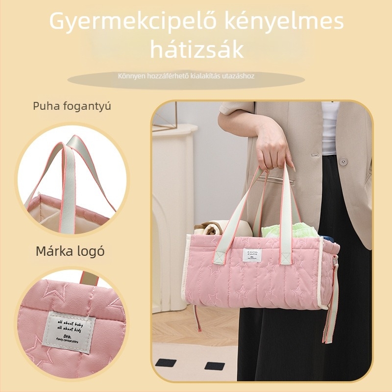 babakocsi függő táska, könnyű, nagy kapacitású, kiváló minőségű textilek, poliészter bélés