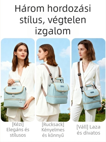 Anyatej tároló hőszigetelt táska üveghez, dupla rétegű anya-baba táska, Oxford anyag, PEVA bélés, ívelt vállpántok
