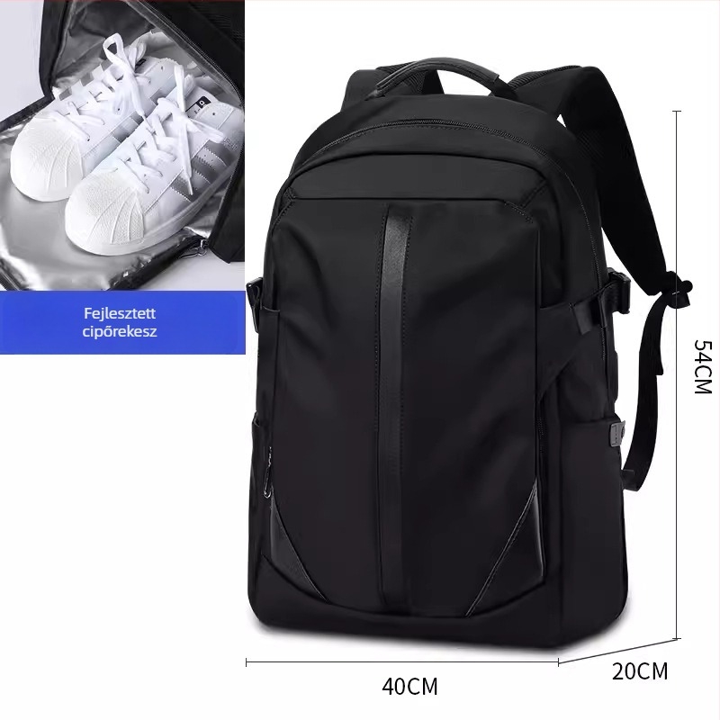 Unisex utazó laptop hátizsák, nylonból, vízálló, kompatibil 15 hüvelykes laptophoz, légpárnás vállpántok
