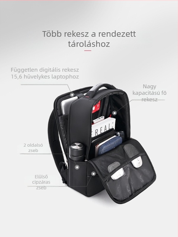 Üzleti utazásokhoz való laptop hátizsák (36–55L kapacitás, nylon anyag, terheléscsökkentő dizájn, üzleti ingázó stílus)