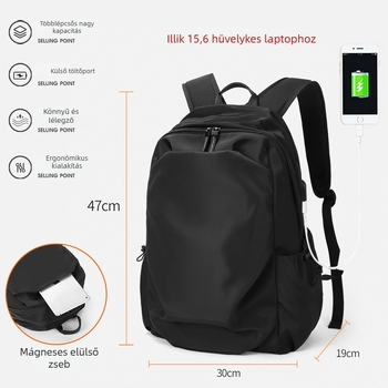 Hátizsák 20–35L, lélegző anyag, ívelt vállpántok, laptopzseb, ideális utazásokhoz.