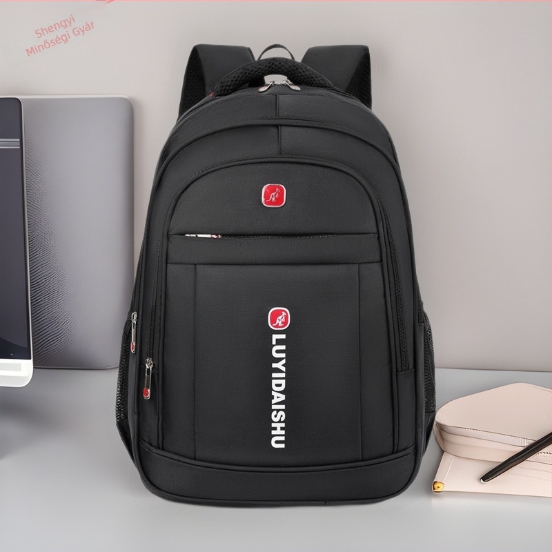Férfi laptop hátizsák, 36–55L kapacitás, Oxford anyag, légpárnás vállpántok, egyszínű mintázat