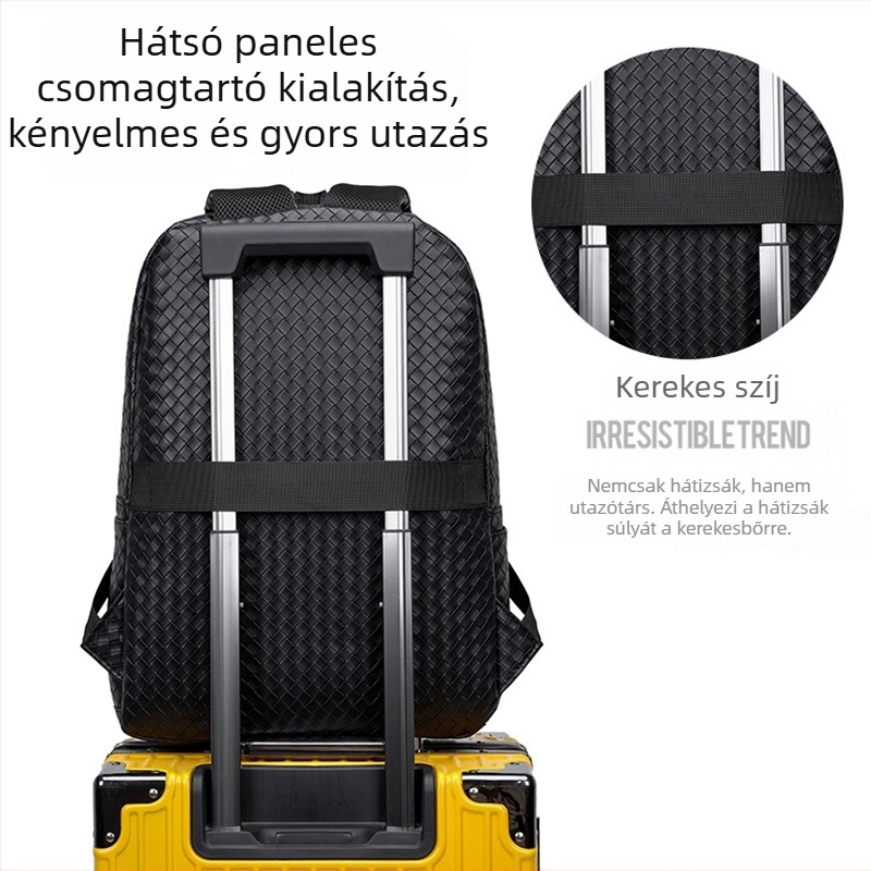 Unisex PU hátizsák szabadidős utazásokhoz – 20–35L, kompatibil 16 colos laptophoz, légpárnás vállpánt