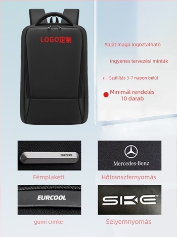 Férfi PVC anyagú üzleti laptop hátizsák, vízálló, 16 hüvelykes laptophoz, kapacitás kevesebb mint 20 L, görbült vállpántok