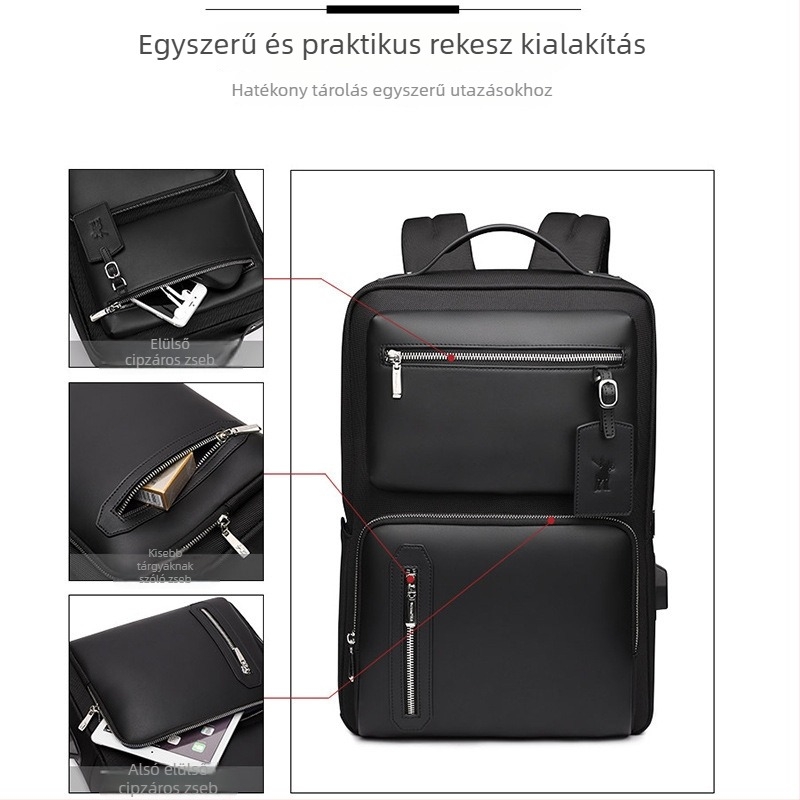 WilliamPolo férfi PU bőr laptop hátizsák üzleti utazáshoz – 20–35L, mindennapi üzleti használat