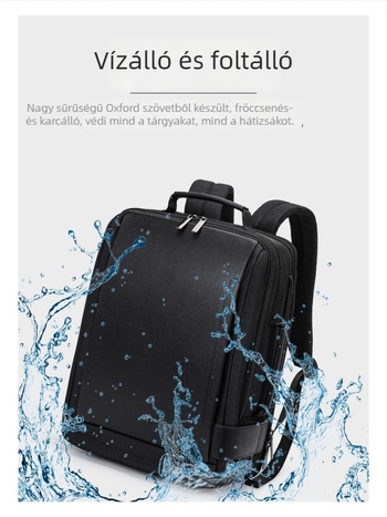 Férfi üzleti hátizsák laptophoz, 16 hüvelyk, nagy kapacitás, bővíthető, egyedi logóval