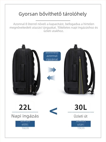 Férfi üzleti hátizsák laptophoz, 16 hüvelyk, nagy kapacitás, bővíthető, egyedi logóval