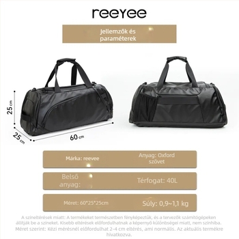 Reeyee férfi hordozható üzleti-casual multifunkcionális hátizsák, 20–35L, vízálló, Oxford anyag, 15 colos laptop kompatibilis, ergonómikus hátsó panel