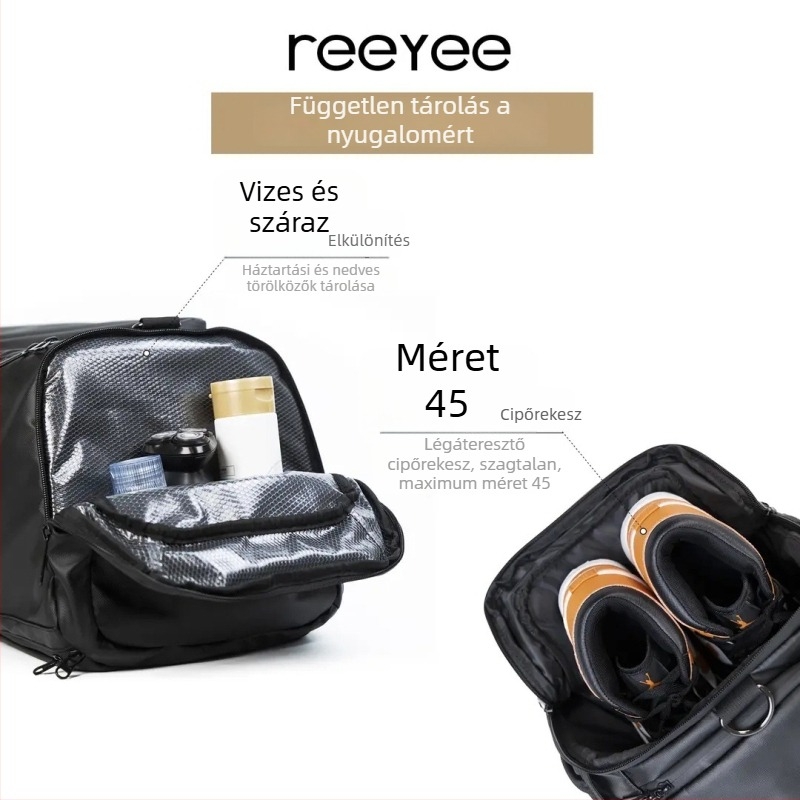 Reeyee férfi hordozható üzleti-casual multifunkcionális hátizsák, 20–35L, vízálló, Oxford anyag, 15 colos laptop kompatibilis, ergonómikus hátsó panel