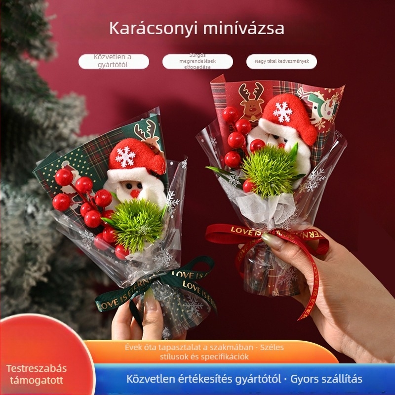 Szárított virágok Mikulás-virágcsokor, SD001, 20 g, kézzel készített dekoráció