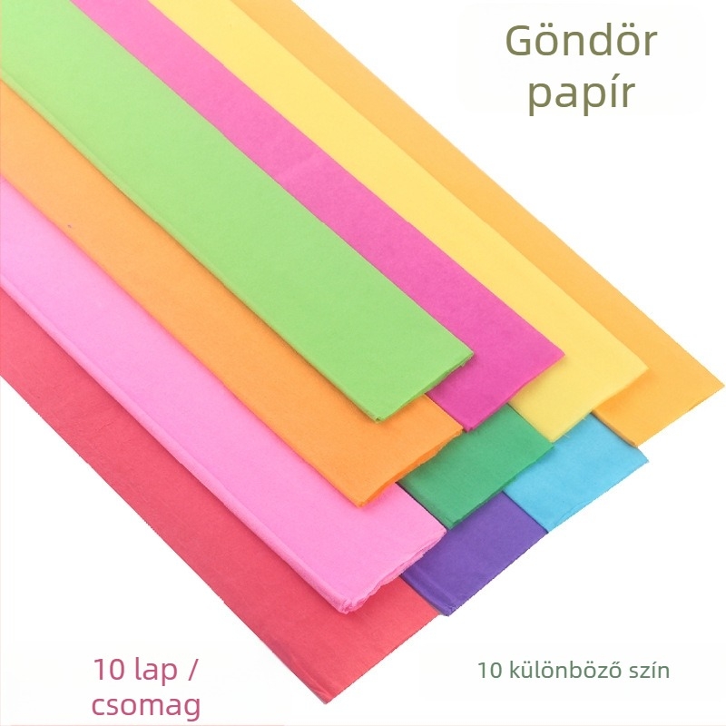 Krepp papír virágokhoz — kézzel készített, DIY művirágokhoz, anyag: papír