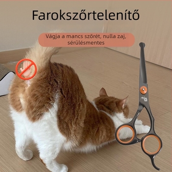 Rozsdamentes acélból készült háziállatgondozó olló – kutyák és hosszú szőrű macskák szőrzetének vágására, tappancs szőr nyírására