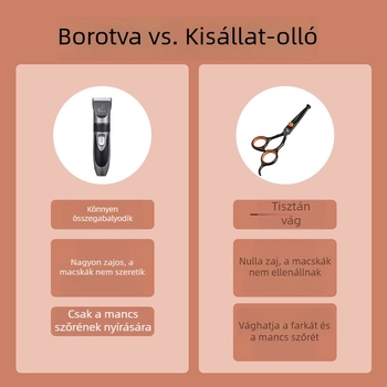 Rozsdamentes acélból készült háziállatgondozó olló – kutyák és hosszú szőrű macskák szőrzetének vágására, tappancs szőr nyírására