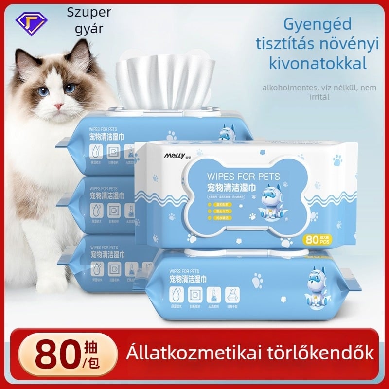 Macska nedves törlőkendők - Maili tisztító kendők háziállatoknak, magánmárka