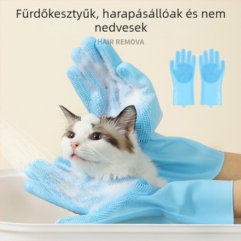 Kutyák fürdető kesztyű masszírozó kefével - Anyag: TPR, Kategória: Fürdető/masszázs ecset, Gyártói közvetlen értékesítés