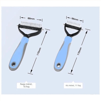 Csomóoldó fésű kutyáknak — oldja a csomókat, eltávolítja a laza és úszó szőrt, csökkenti a vedést, kisállat-gondozó eszköz