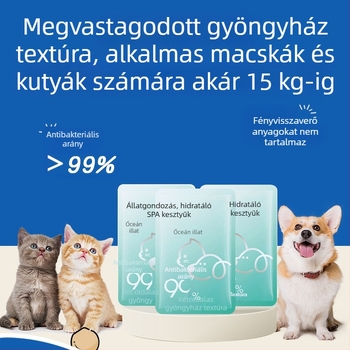 Kutya száraz tisztító kesztyű-szalvéták – nem szövött anyag, 100 db, tisztítás, antibakteriális és szőrzetápolás, márka Youshengjing