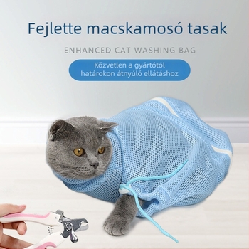 Macska fürdető táska — Vastagított; Harapás elleni; Karcolás elleni; Körömvágás és injekciókhoz (Márka @HE)