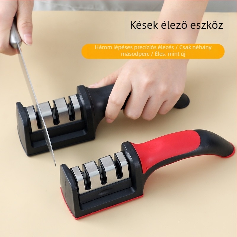 Multifunkcionális konyhai élező eszköz, wolfrám acél, gyors élezés, fix szög dizájn, ollók és kések számára