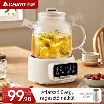 Chigo Jx-101 Egészség teáskanna boroszilikát üveggel, 1–1.5 L, 220 V, 500–1000 W, Modell Jx-101, Érintéses vezérlés