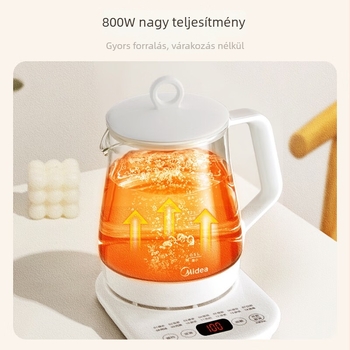 Midea MK-Y12Q Egészséges teáskanna, 1,5 L, elektromos teáskanna üveg testtel, otthoni használatra