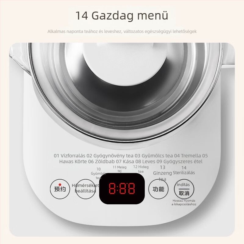 Midea MK-Y12Q Egészséges teáskanna, 1,5 L, elektromos teáskanna üveg testtel, otthoni használatra