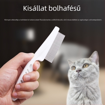 Bolha elleni fésű háziállatok számára (kutyák és macskák) – finom fogú fésű bolha- és tetű eltávolítására