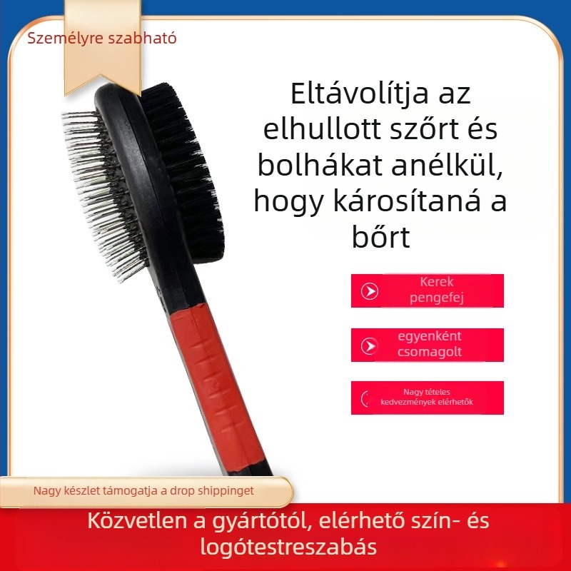 Kisállatgondozó fésű, dupla oldalú műanyag masszázs fésű, Aohua márka, kutyáknak, 200 darabos csomagolás